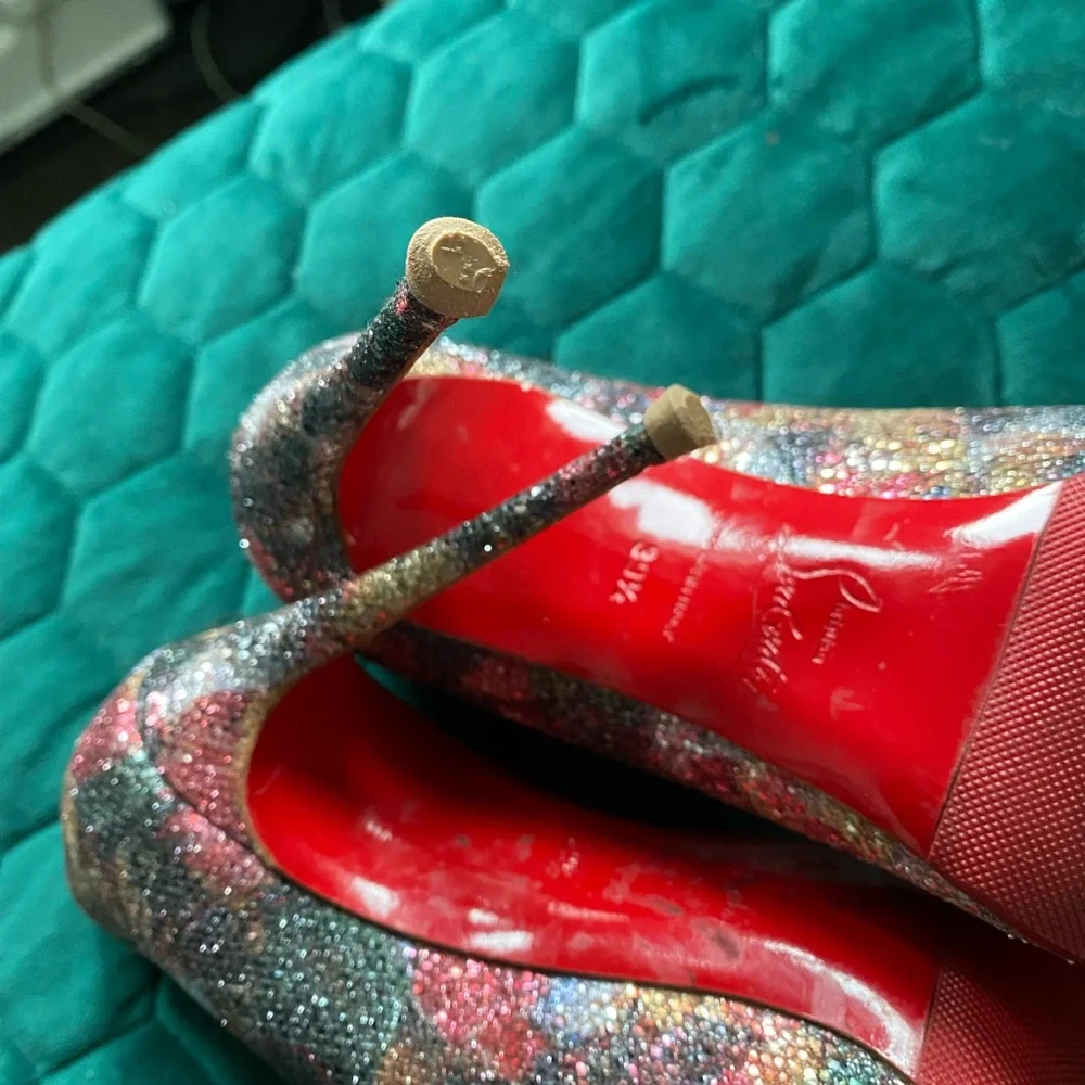 Christian Louboutin Pigalle Follies 100mm Glitter Plume - Picture 4 of 16